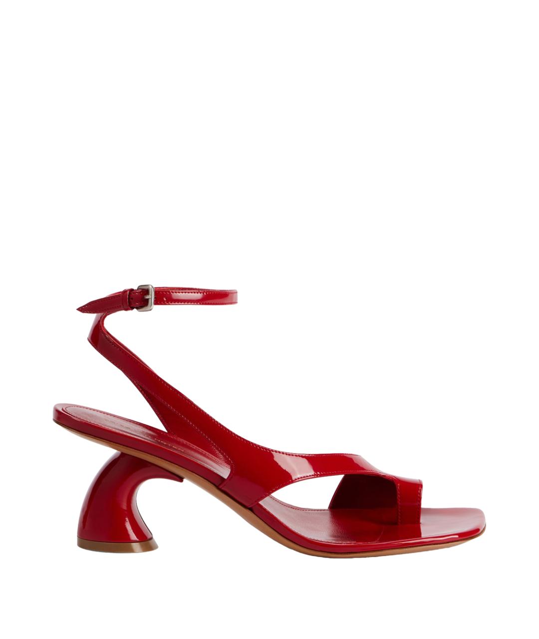 DRIES VAN NOTEN Красные босоножки из лакированной кожи, фото 1