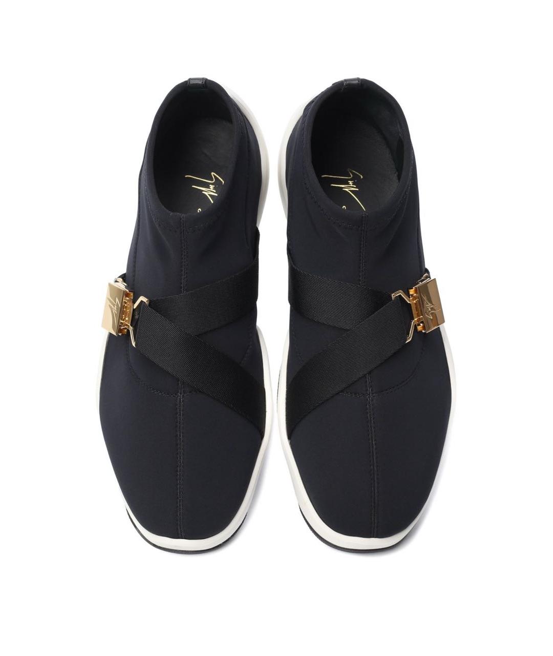 GIUSEPPE ZANOTTI DESIGN Темно-синие синтетические низкие кроссовки / кеды, фото 2