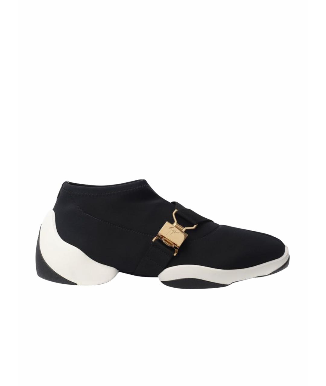 GIUSEPPE ZANOTTI DESIGN Темно-синие синтетические низкие кроссовки / кеды, фото 1