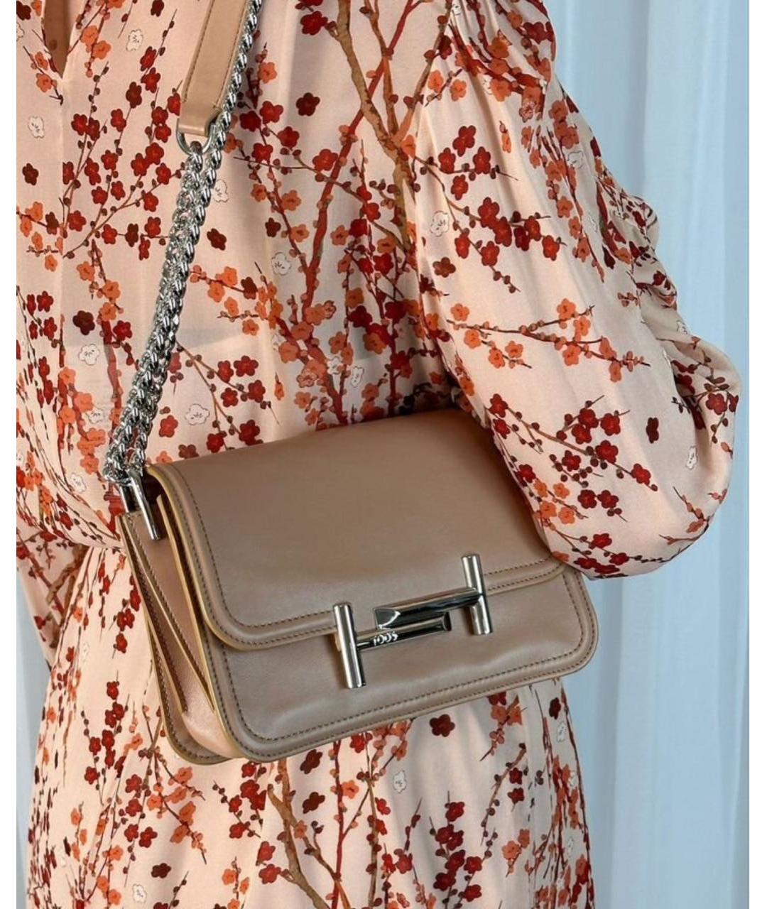 TOD'S Бежевая кожаная сумка через плечо, фото 2
