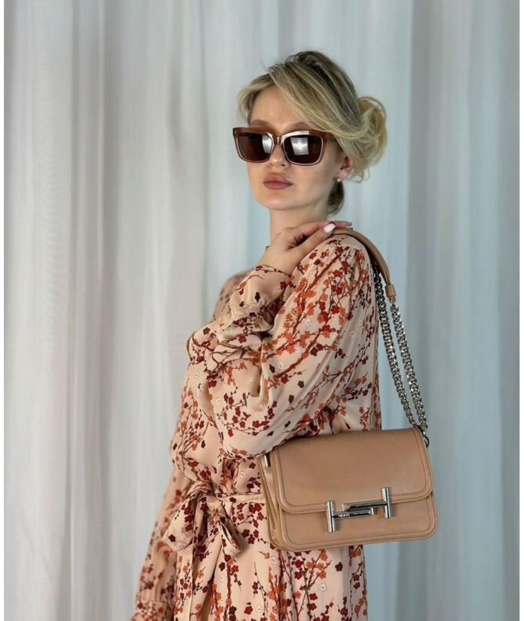 TOD'S Бежевая кожаная сумка через плечо, фото 5