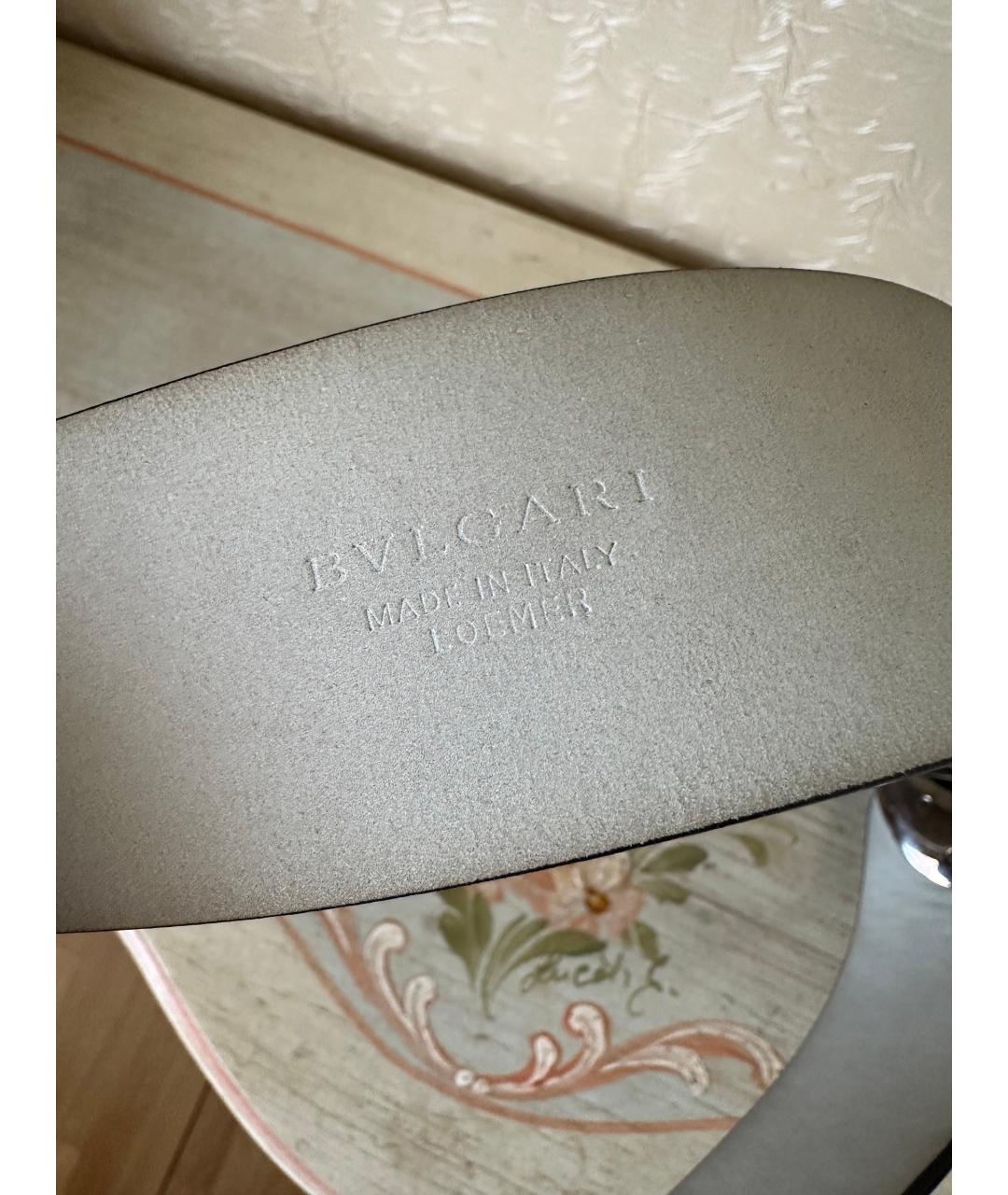 BVLGARI Черный кожаный ремень, фото 4
