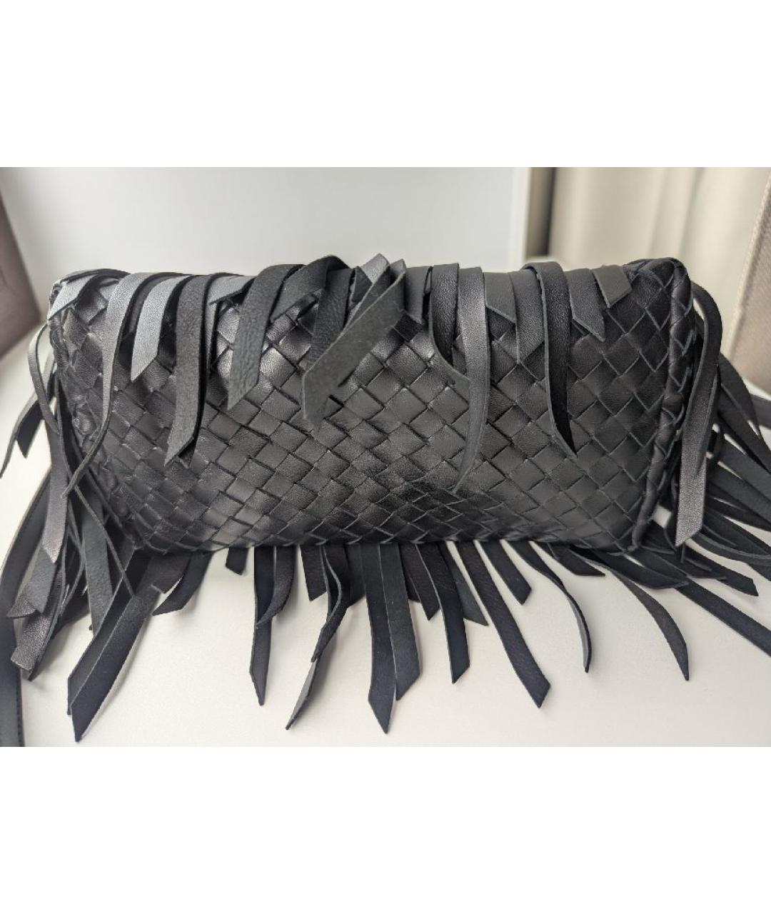 BOTTEGA VENETA Черная кожаная сумка с короткими ручками, фото 6