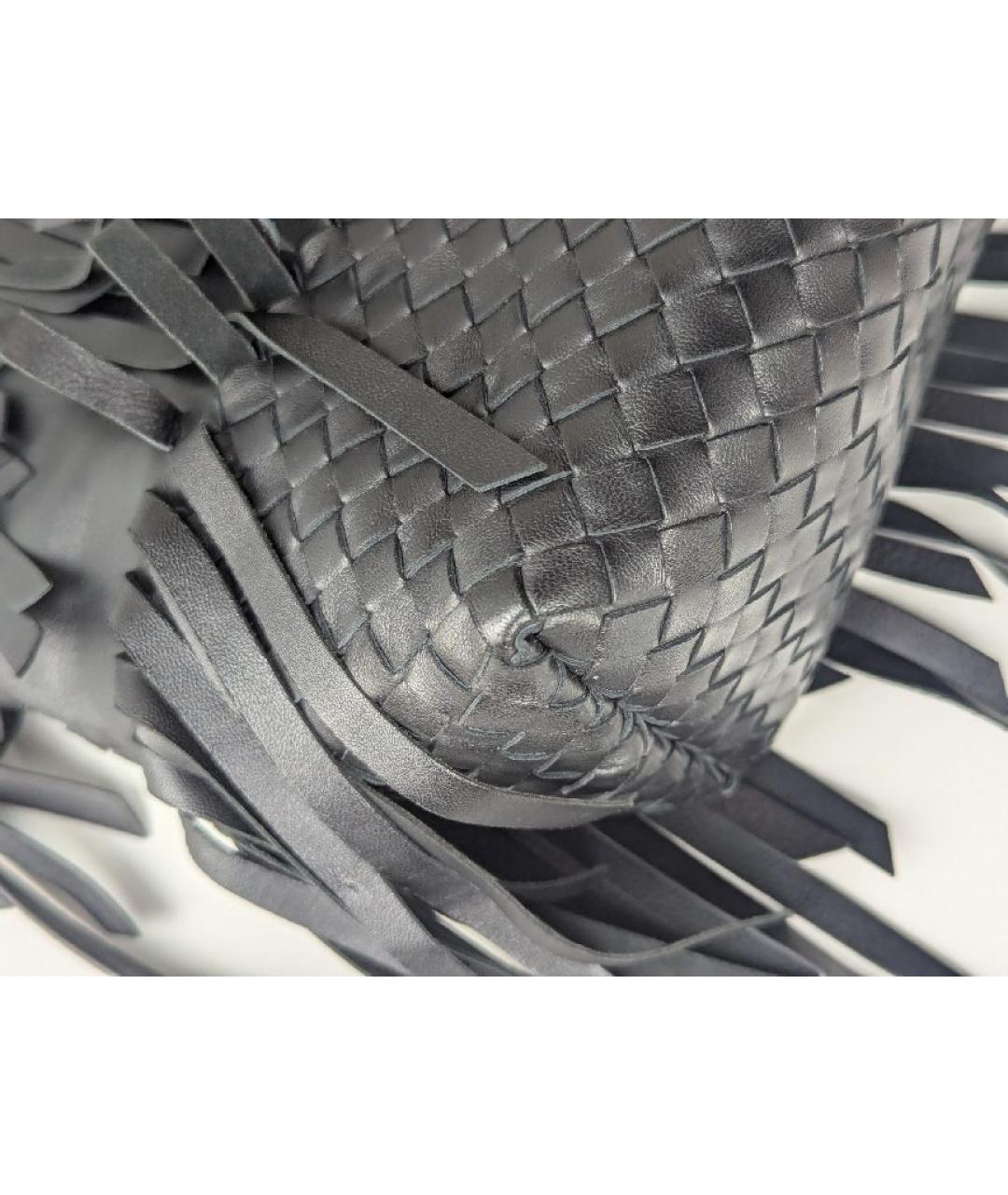 BOTTEGA VENETA Черная кожаная сумка с короткими ручками, фото 7