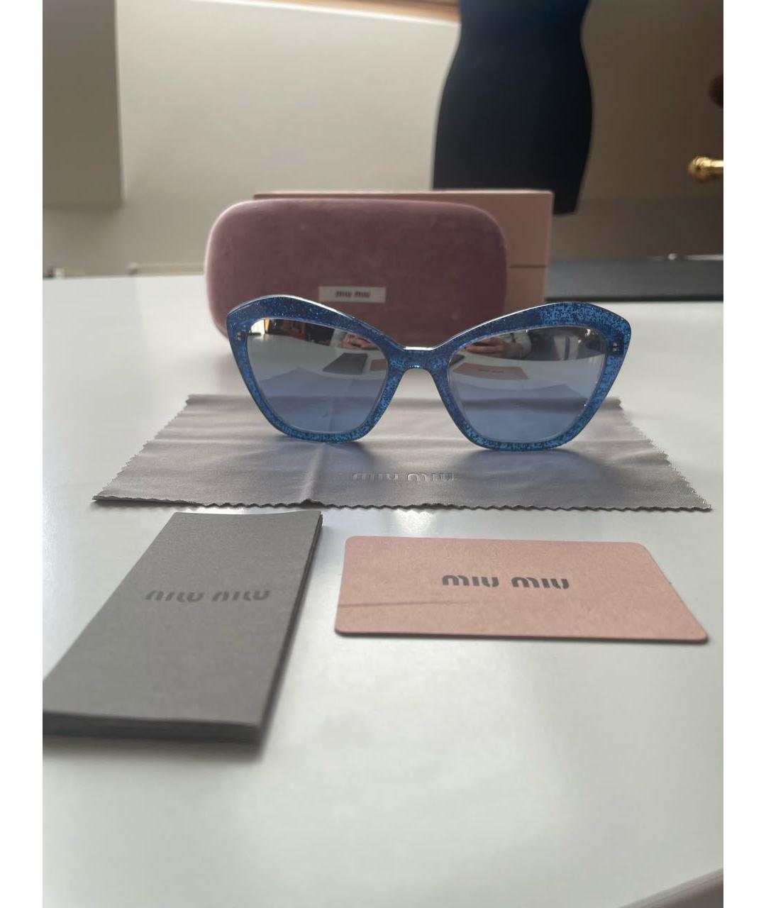 MIU MIU Синие пластиковые солнцезащитные очки, фото 8