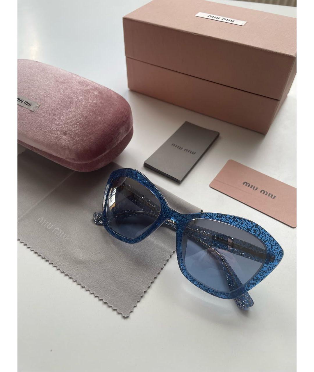 MIU MIU Синие пластиковые солнцезащитные очки, фото 4