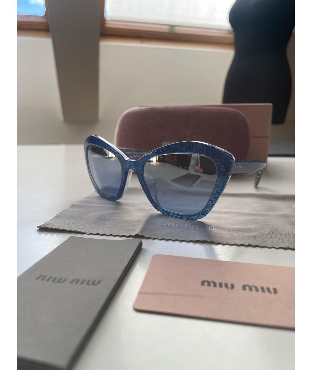 MIU MIU Синие пластиковые солнцезащитные очки, фото 5