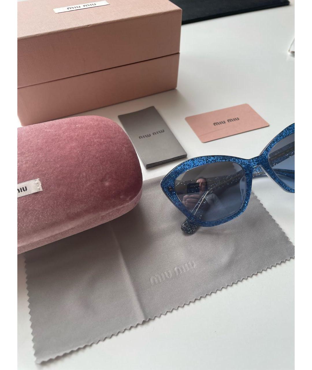 MIU MIU Синие пластиковые солнцезащитные очки, фото 7