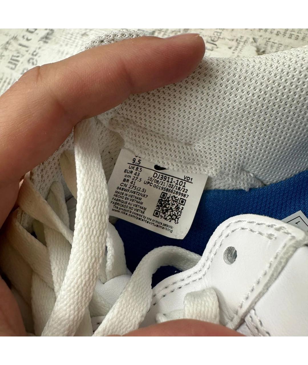 NIKE Белые кожаные низкие кроссовки / кеды, фото 5