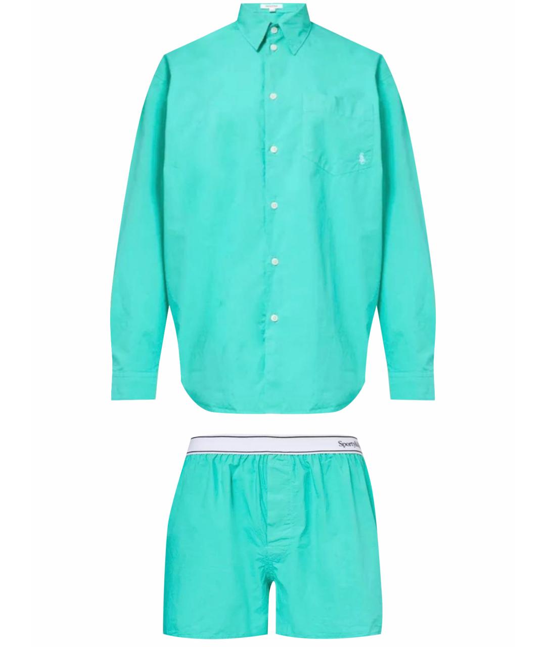 SPORTY AND RICH Бирюзовый хлопковый костюм с брюками, фото 1
