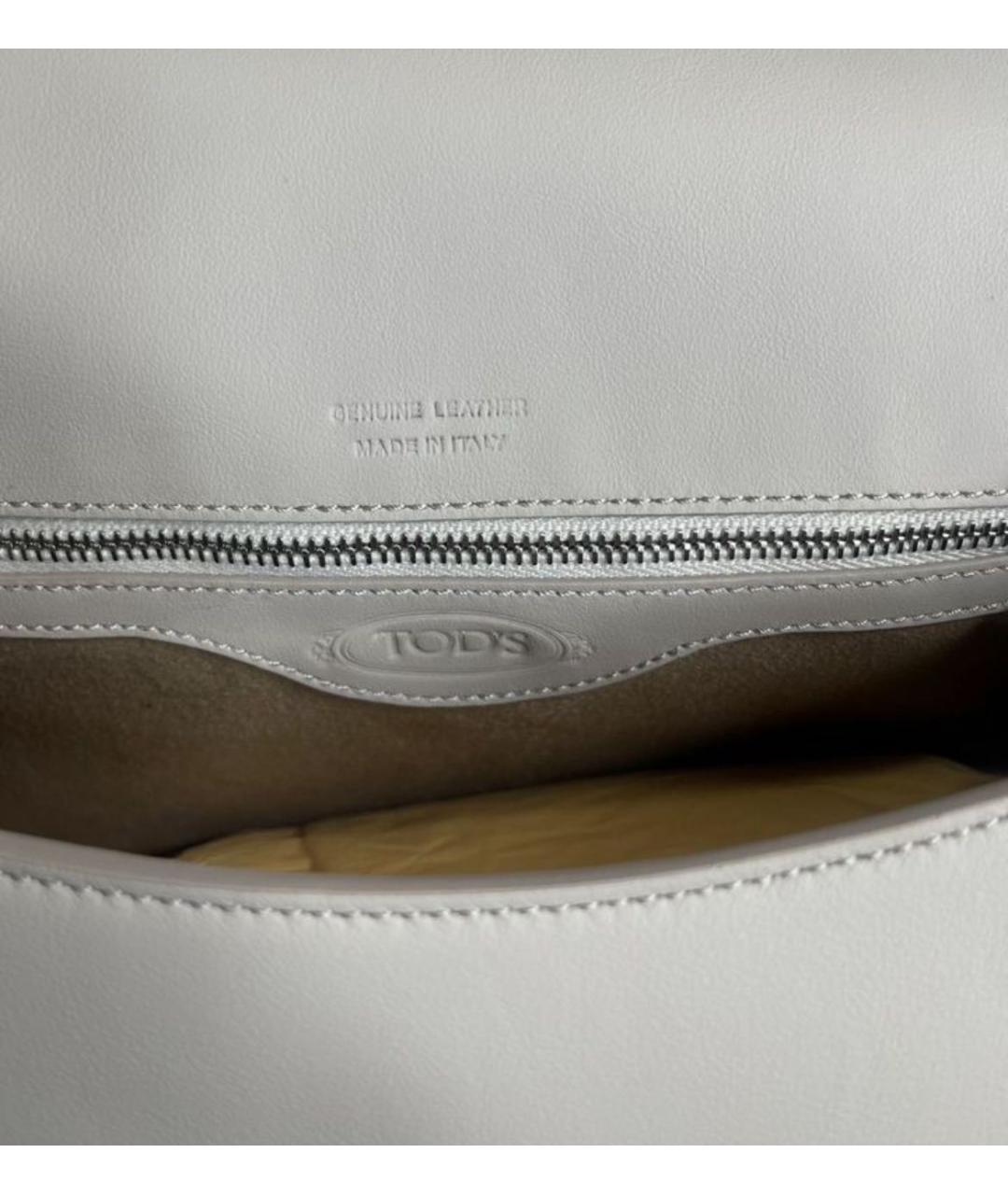 TOD'S Белая кожаная сумка через плечо, фото 4