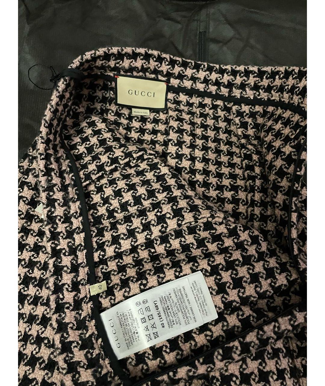 GUCCI Розовая шерстяная юбка макси, фото 3