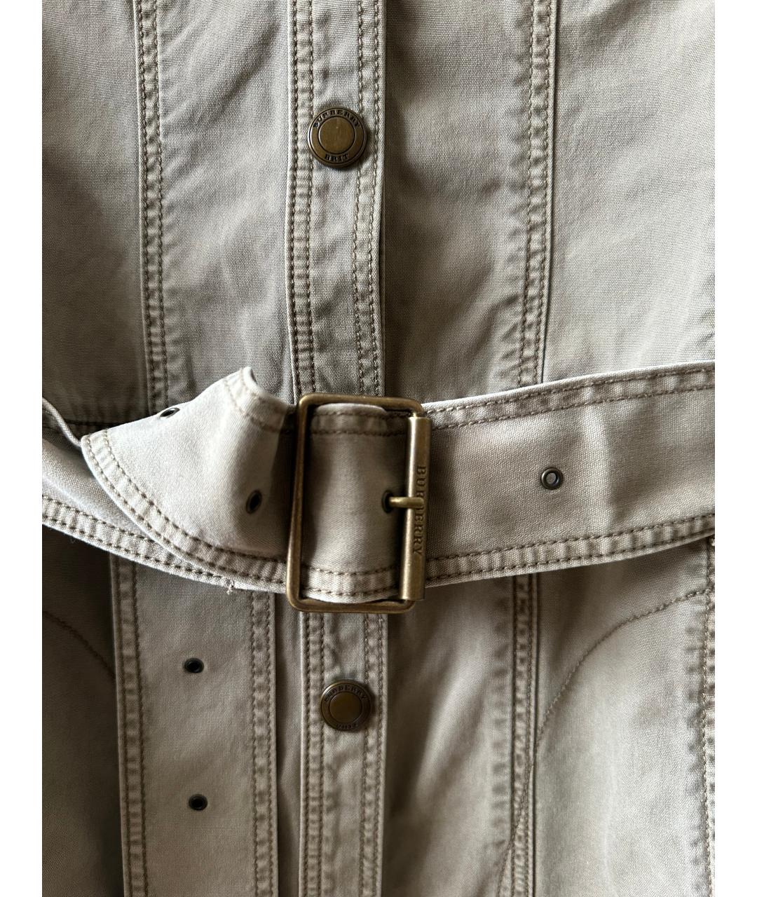 BURBERRY Хаки хлопковое повседневное платье, фото 3