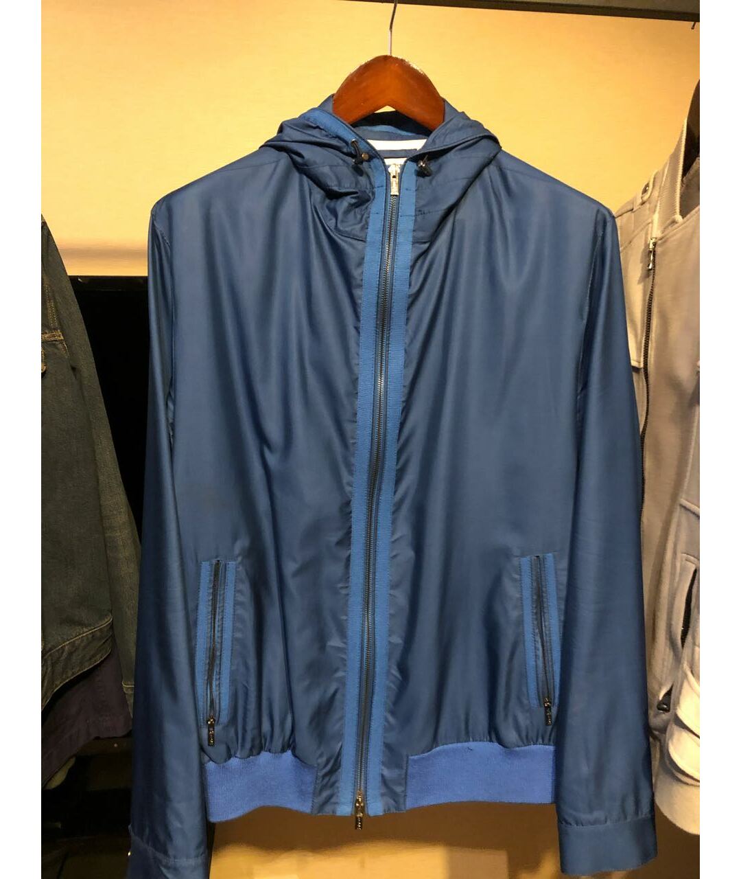 KITON Синяя полиамидовая куртка, фото 7