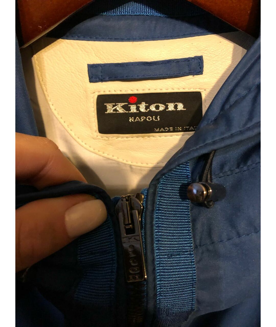 KITON Синяя полиамидовая куртка, фото 2