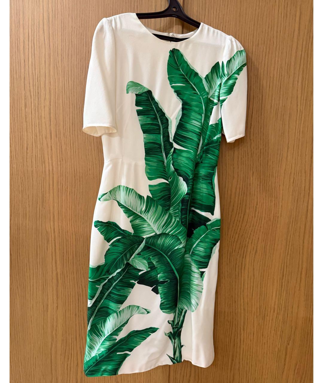 DOLCE&GABBANA Белое шелковое коктейльное платье, фото 5
