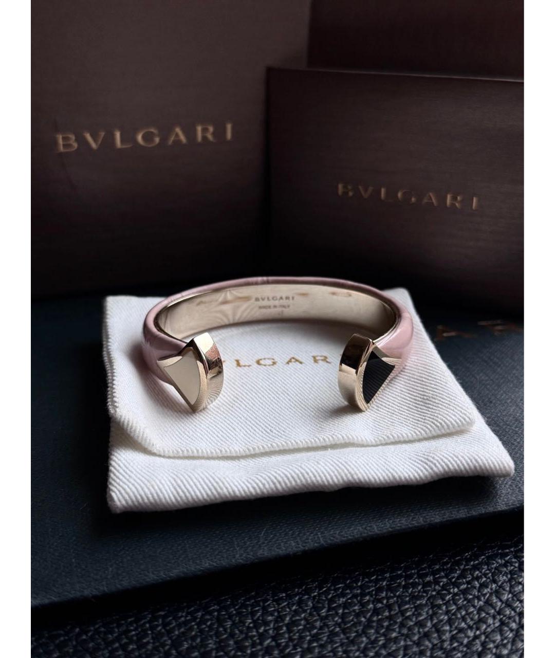 BVLGARI Розовый кожаный браслет, фото 6