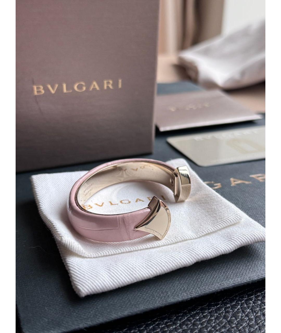BVLGARI Розовый кожаный браслет, фото 5