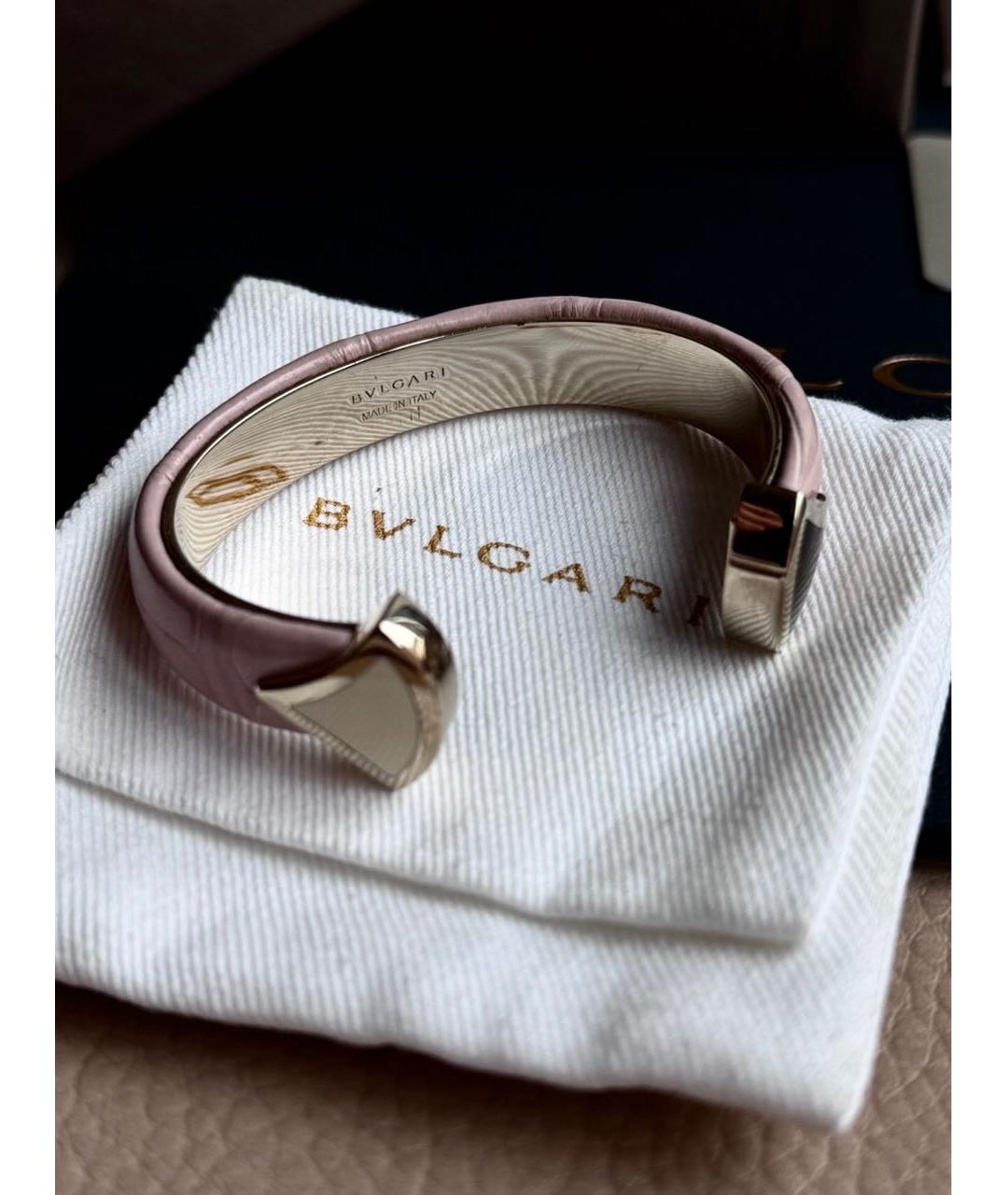 BVLGARI Розовый кожаный браслет, фото 2