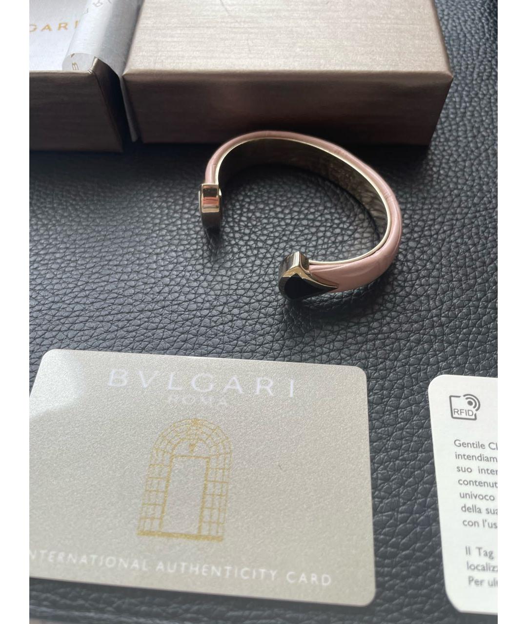 BVLGARI Розовый кожаный браслет, фото 2