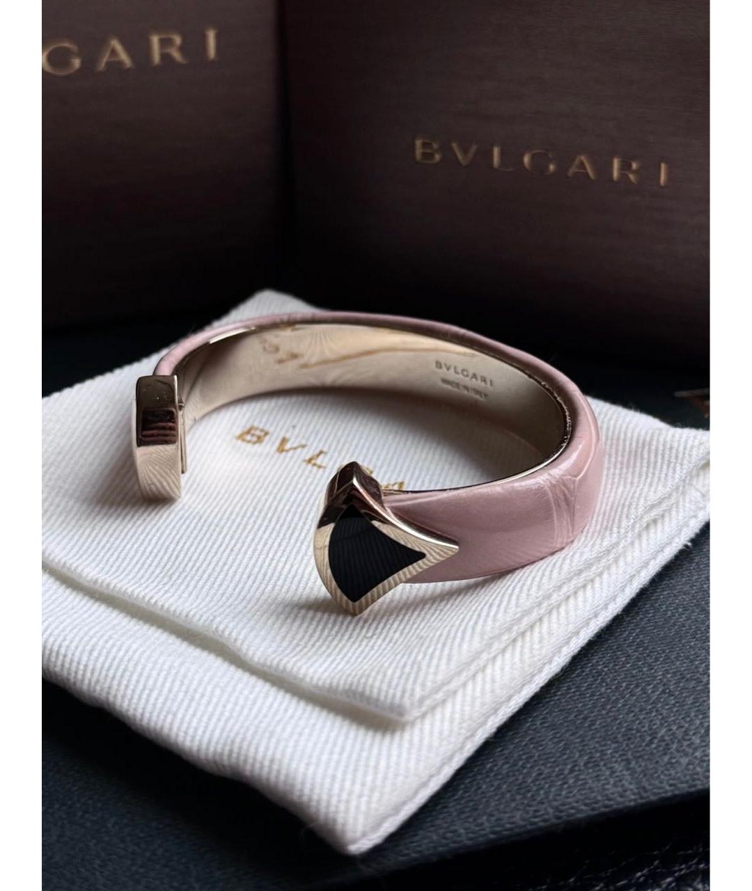 BVLGARI Розовый кожаный браслет, фото 3