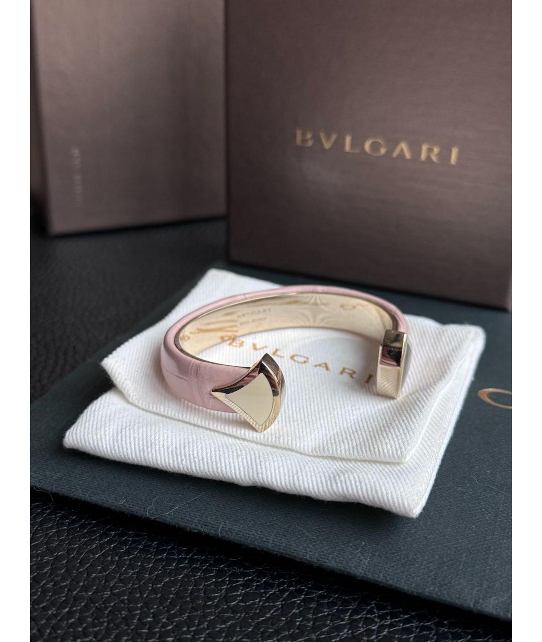 BVLGARI Розовый кожаный браслет, фото 4