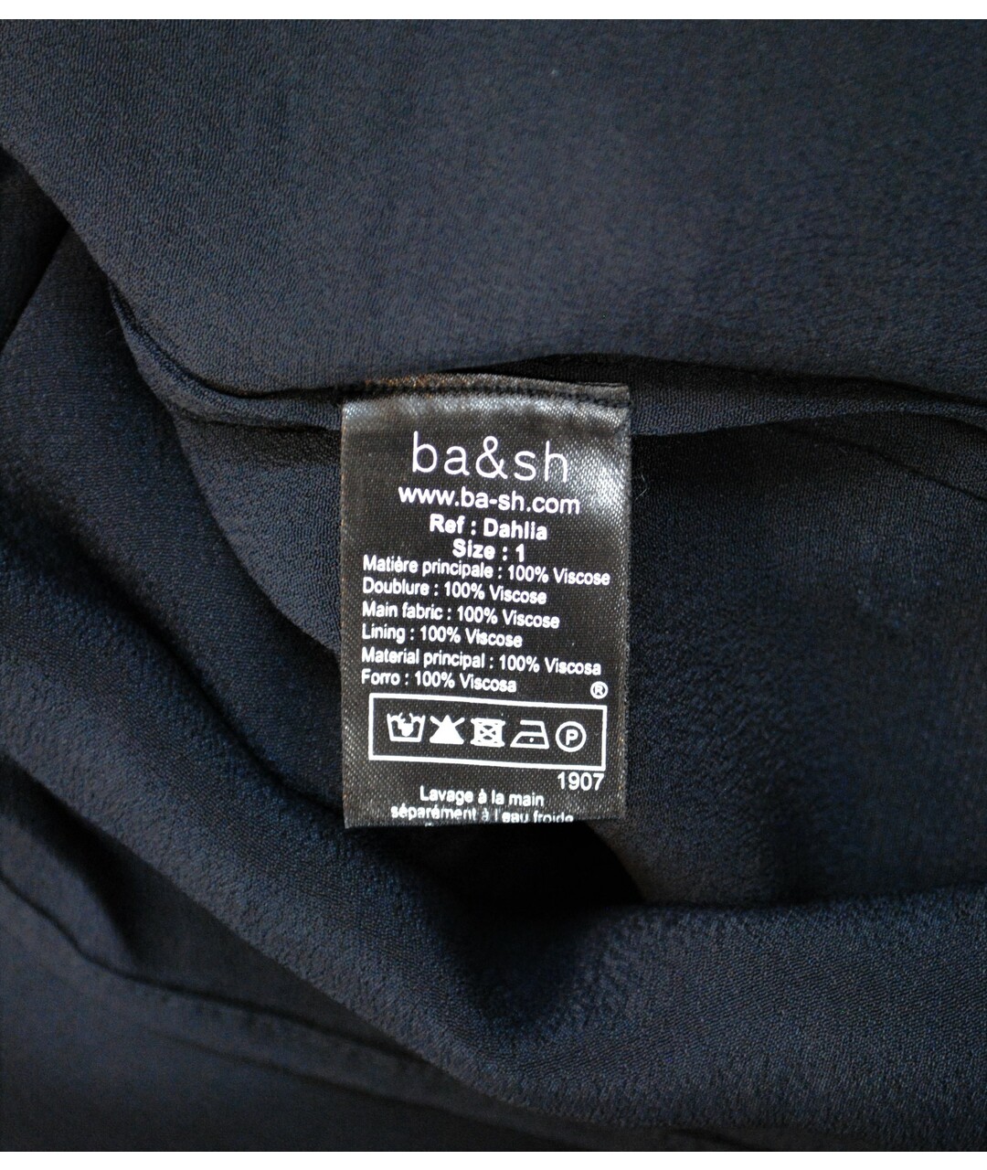 BA&SH Черное вискозное повседневное платье, фото 7