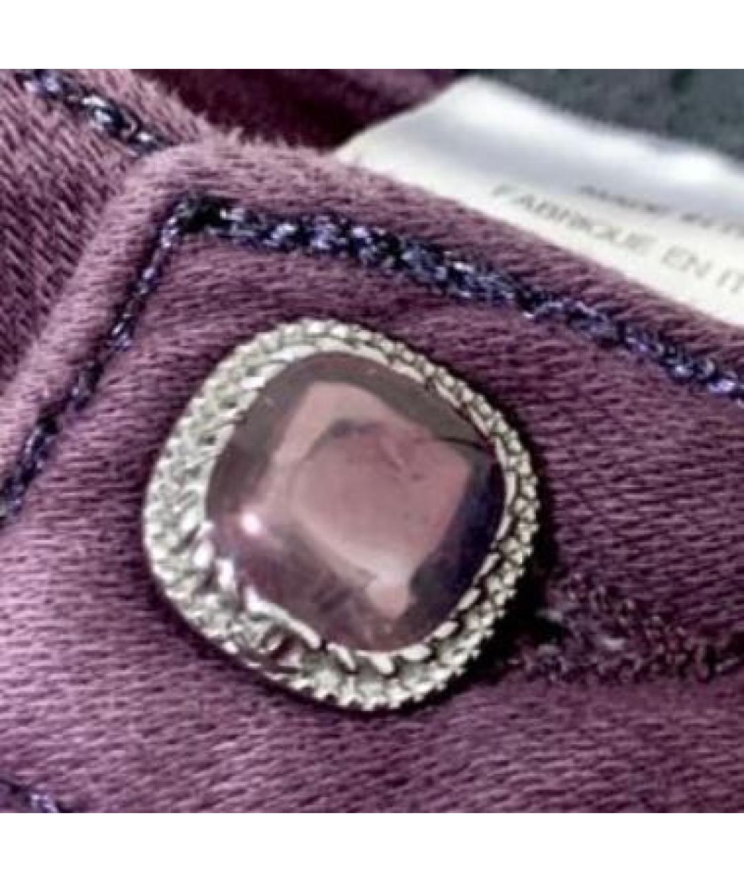 CHANEL Фиолетовые хлопко-эластановые прямые джинсы, фото 8