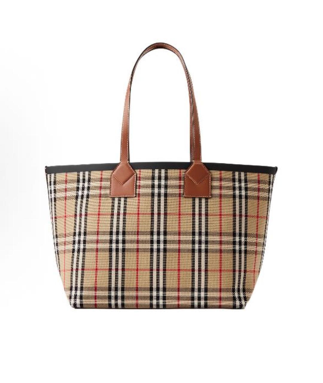 BURBERRY Коричневая кожаная сумка тоут, фото 2