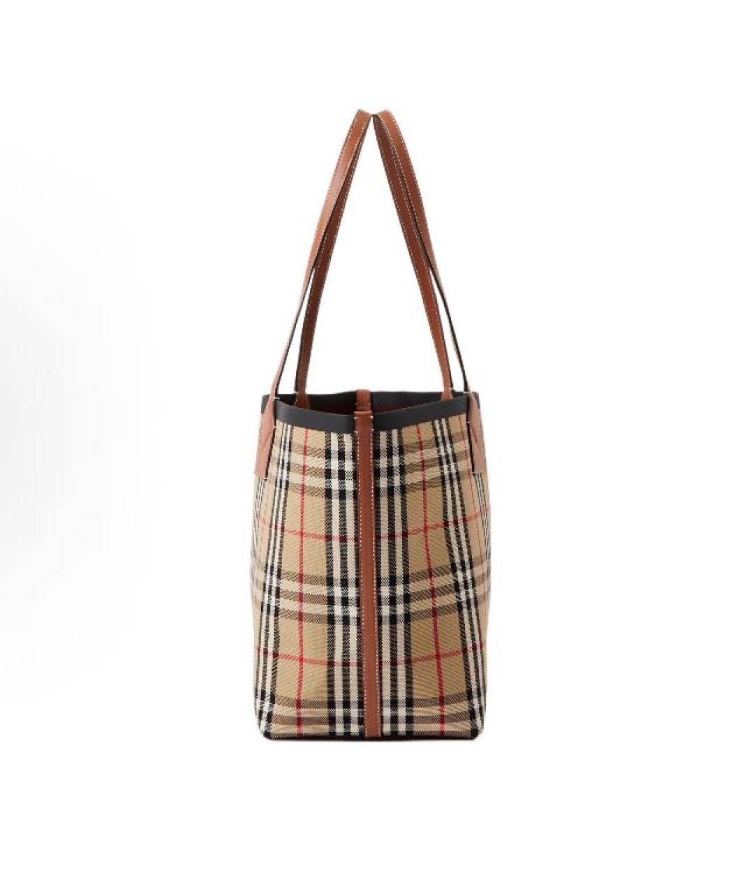 BURBERRY Коричневая кожаная сумка тоут, фото 4