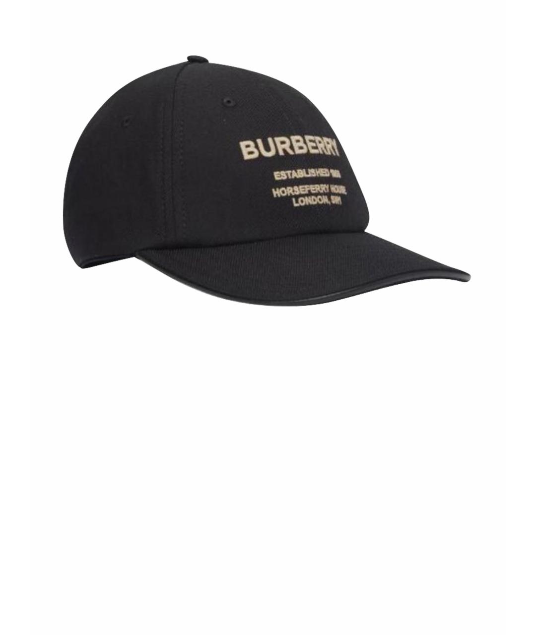 BURBERRY Черная хлопковая кепка, фото 1