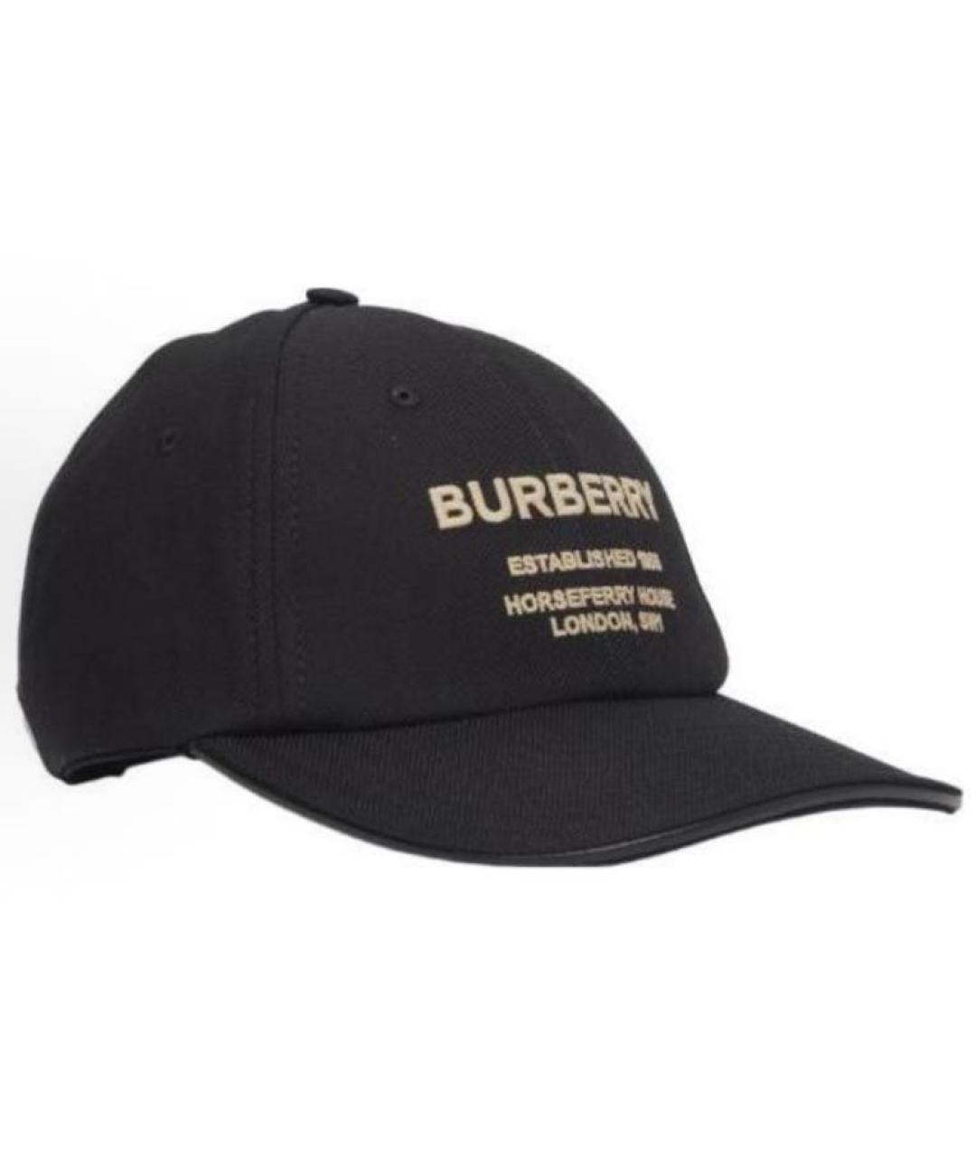 BURBERRY Черная хлопковая кепка, фото 3