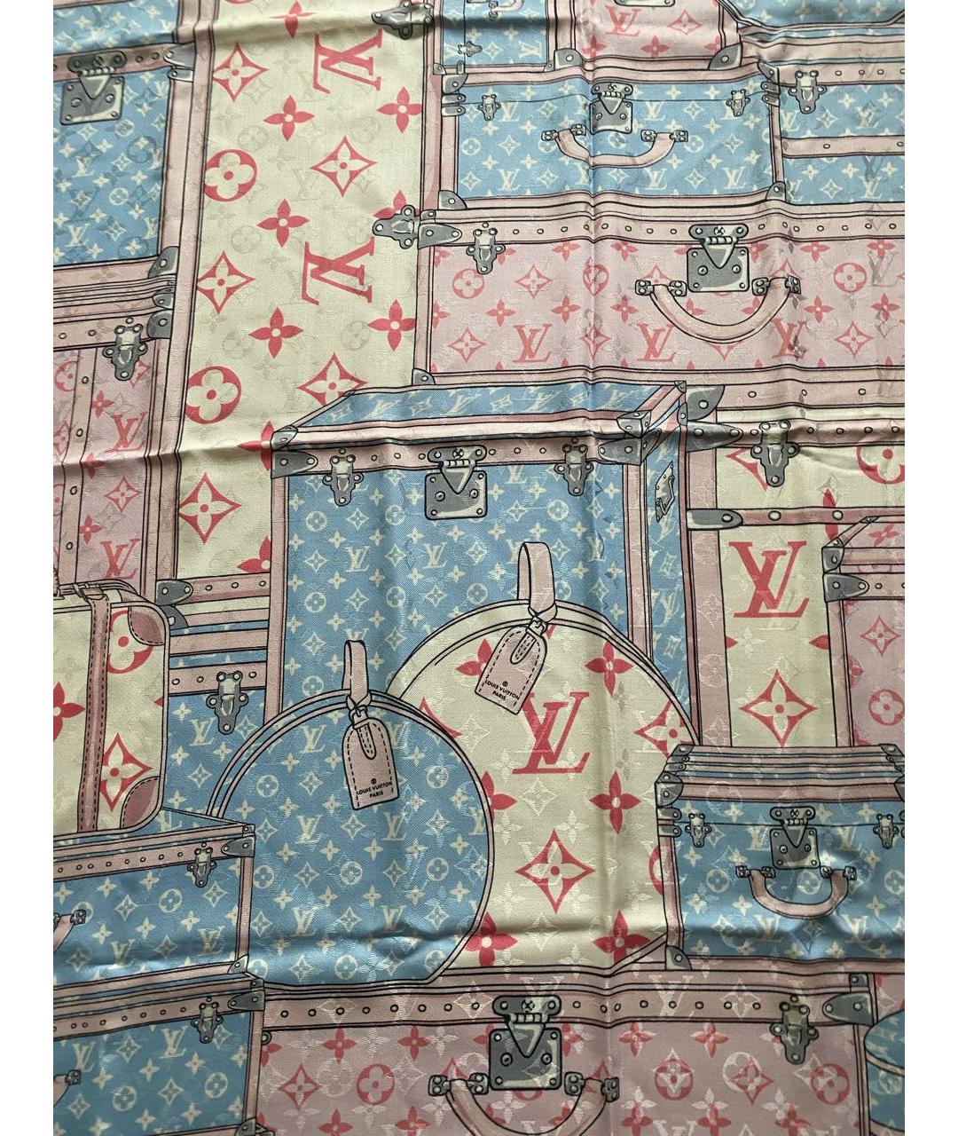 LOUIS VUITTON Розовый шерстяной шарф, фото 7