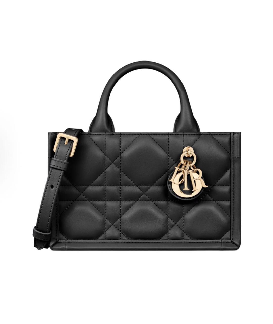 CHRISTIAN DIOR Черная кожаная сумка с короткими ручками, фото 5
