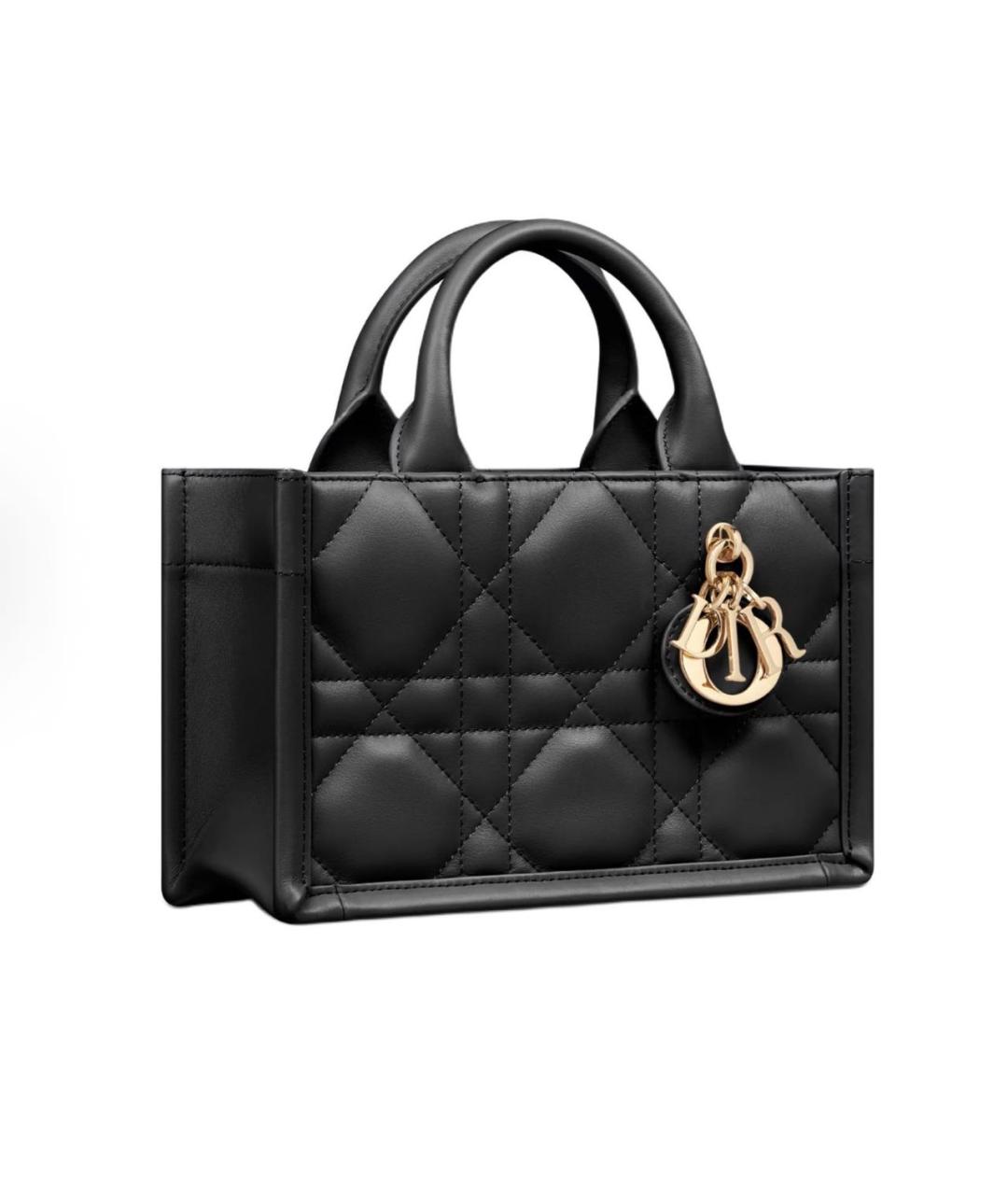 CHRISTIAN DIOR Черная кожаная сумка с короткими ручками, фото 3