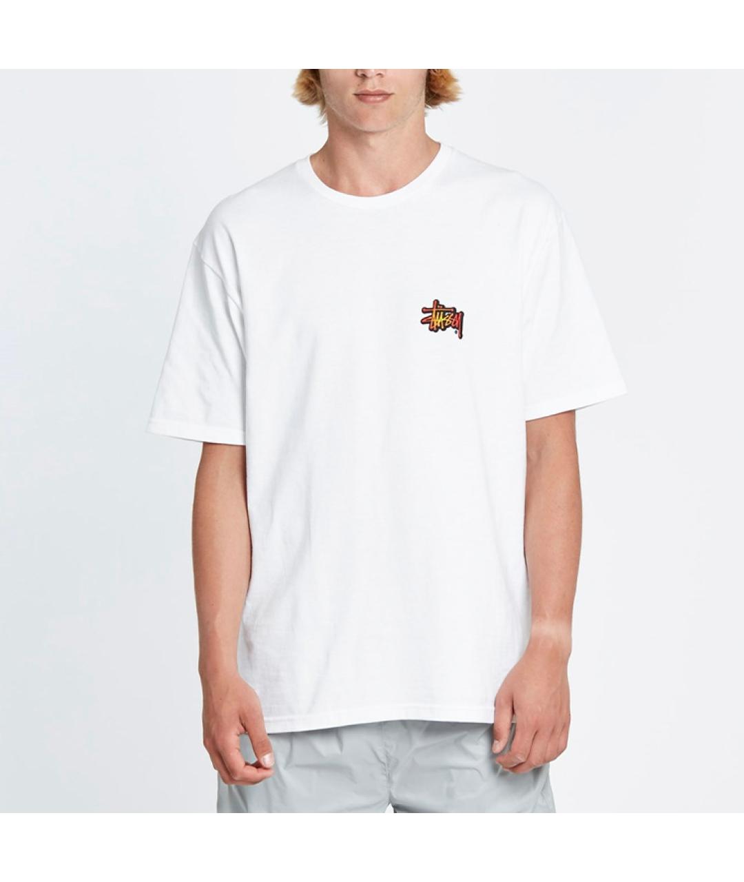 STUSSY Белая хлопковая футболка, фото 3