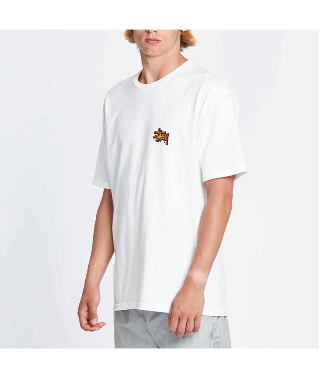 STUSSY Белая хлопковая футболка, фото 5