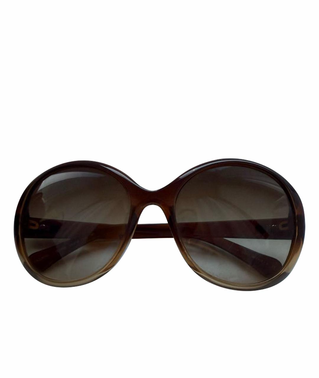 DOLCE&GABBANA Коричневые пластиковые солнцезащитные очки, фото 1