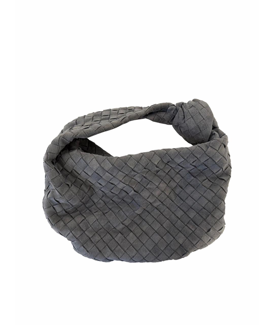 BOTTEGA VENETA Серая замшевая сумка с короткими ручками, фото 1