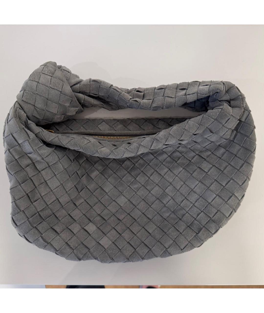 BOTTEGA VENETA Серая замшевая сумка с короткими ручками, фото 2