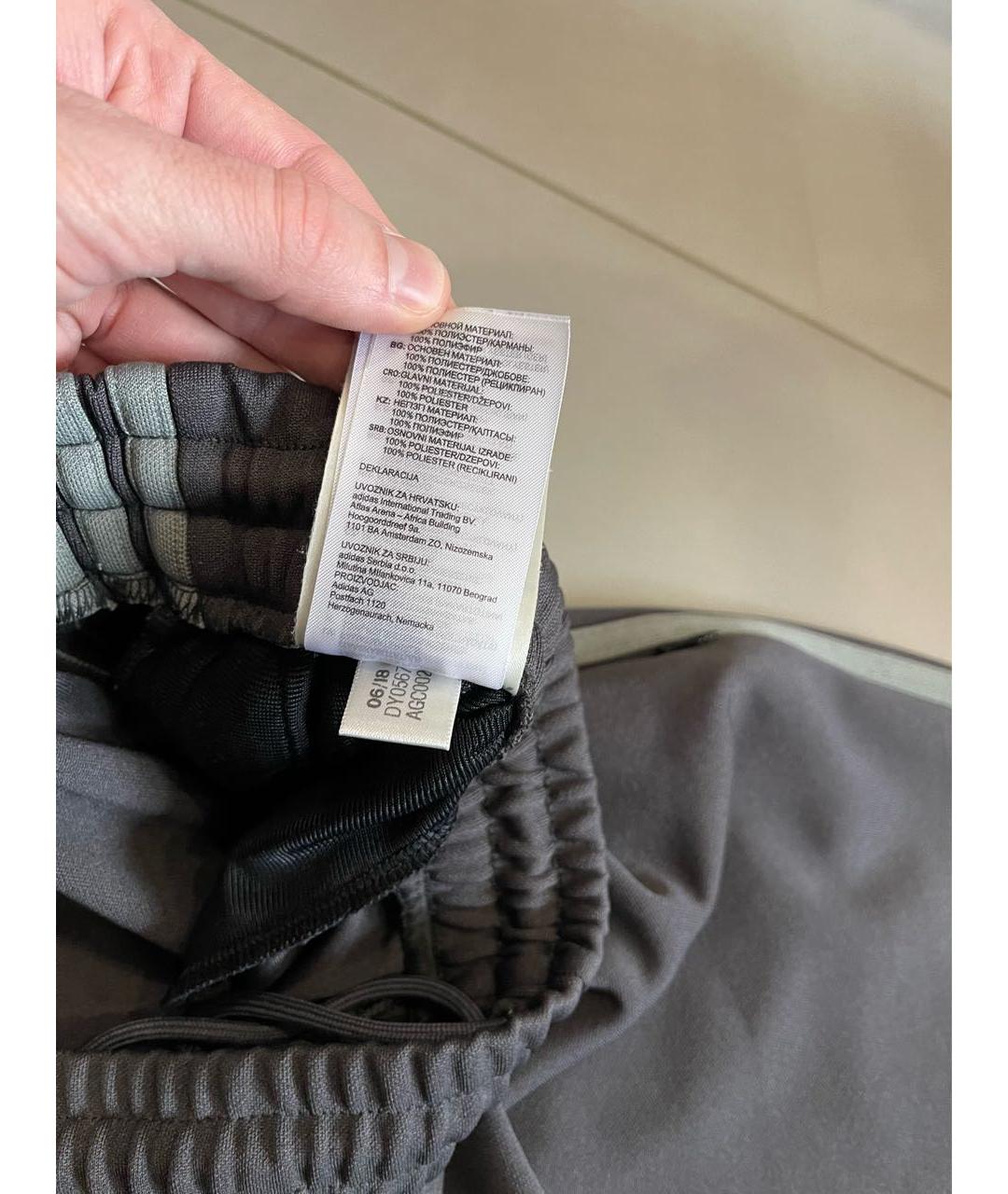 ADIDAS YEEZY Антрацитовые полиэстеровые повседневные брюки, фото 8