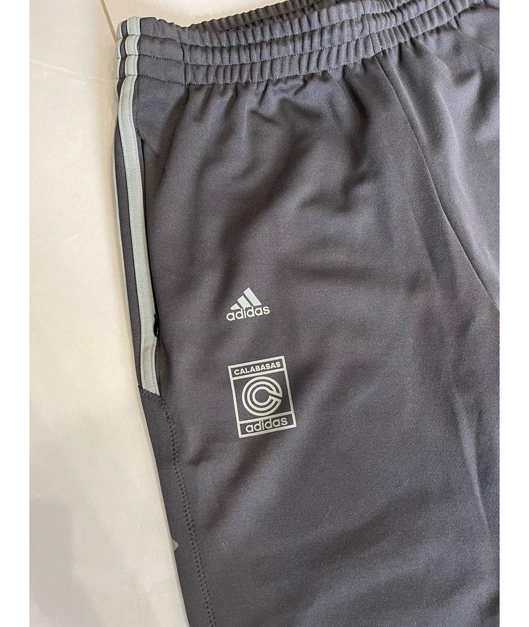 ADIDAS YEEZY Антрацитовые полиэстеровые повседневные брюки, фото 4