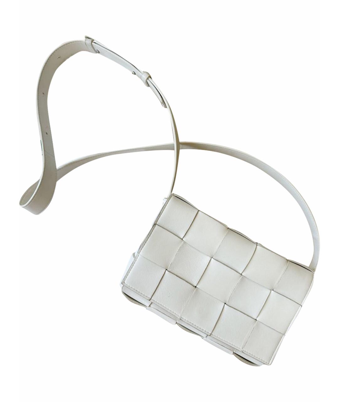 BOTTEGA VENETA Белая кожаная сумка через плечо, фото 1