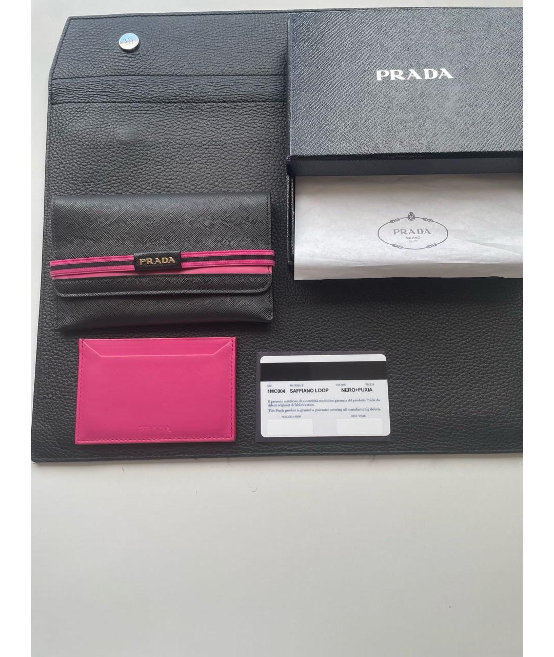 PRADA Черный кожаный кошелек, фото 5