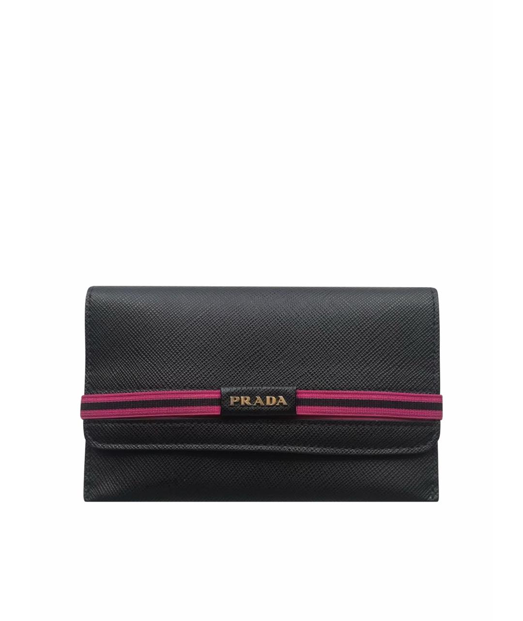 PRADA Черный кожаный кошелек, фото 1