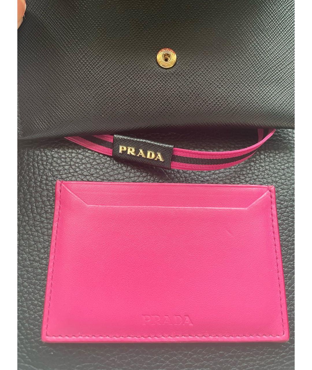 PRADA Черный кожаный кошелек, фото 6
