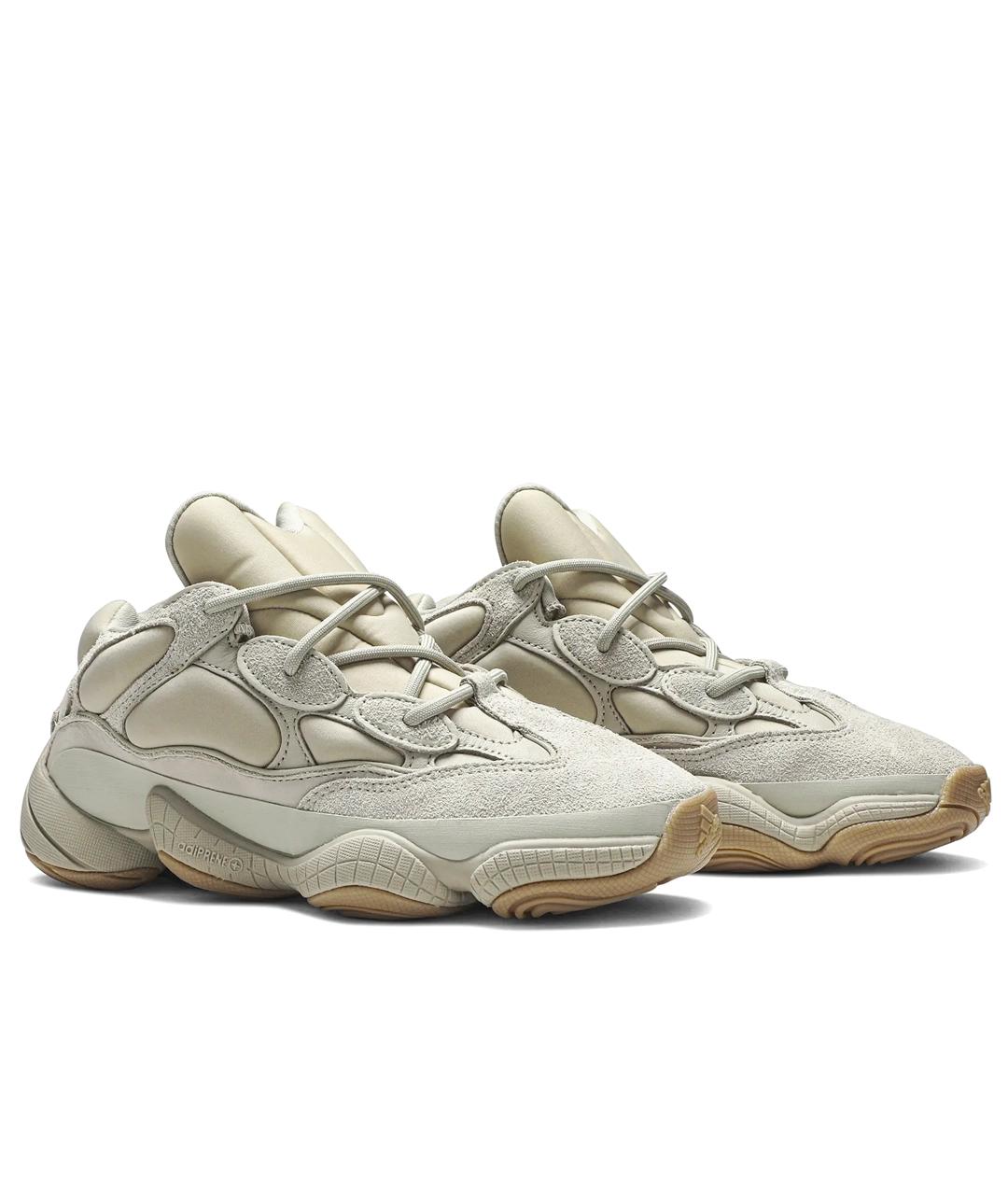 ADIDAS YEEZY Бежевые кожаные кроссовки, фото 2