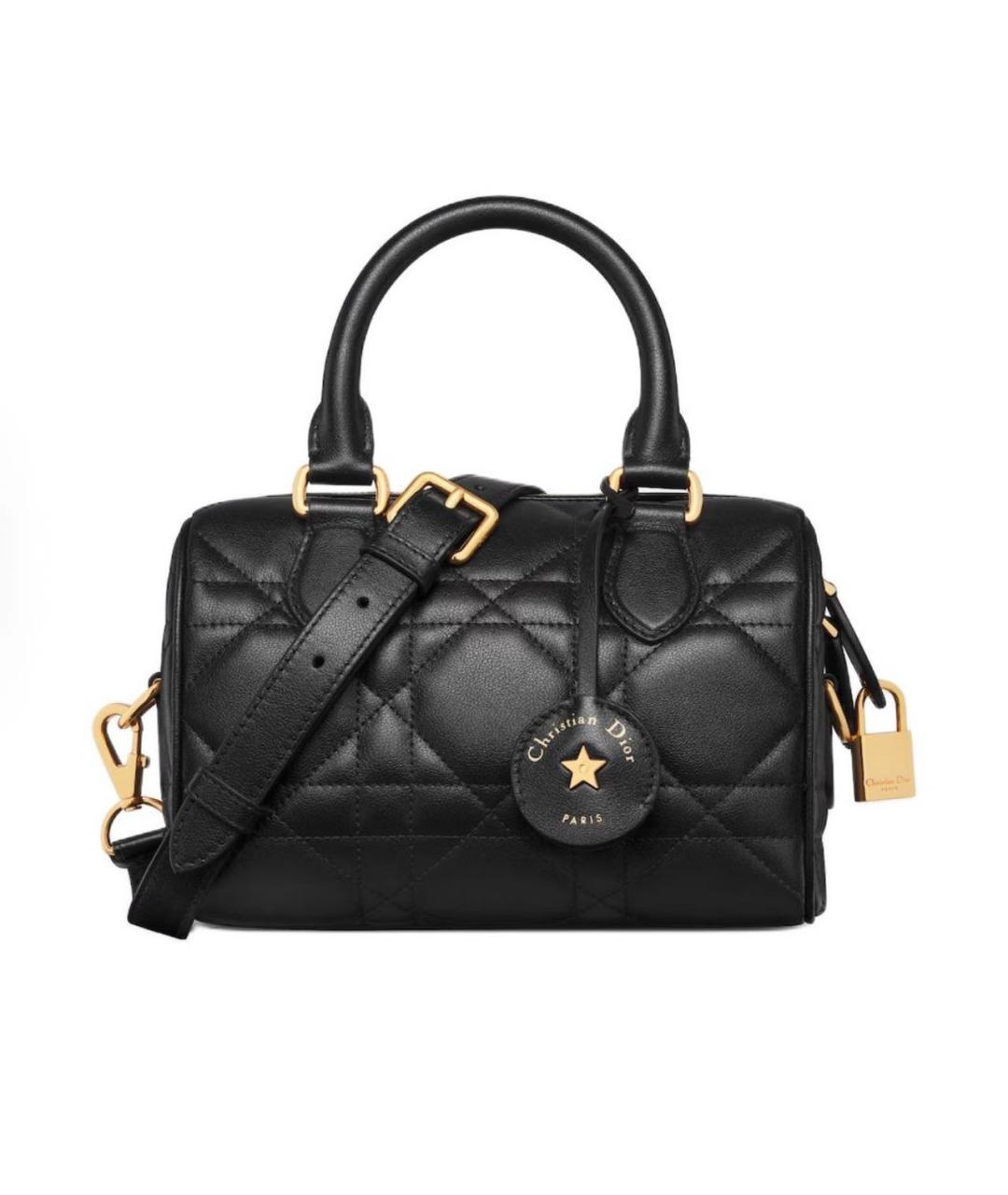 CHRISTIAN DIOR Черная кожаная сумка с короткими ручками, фото 1