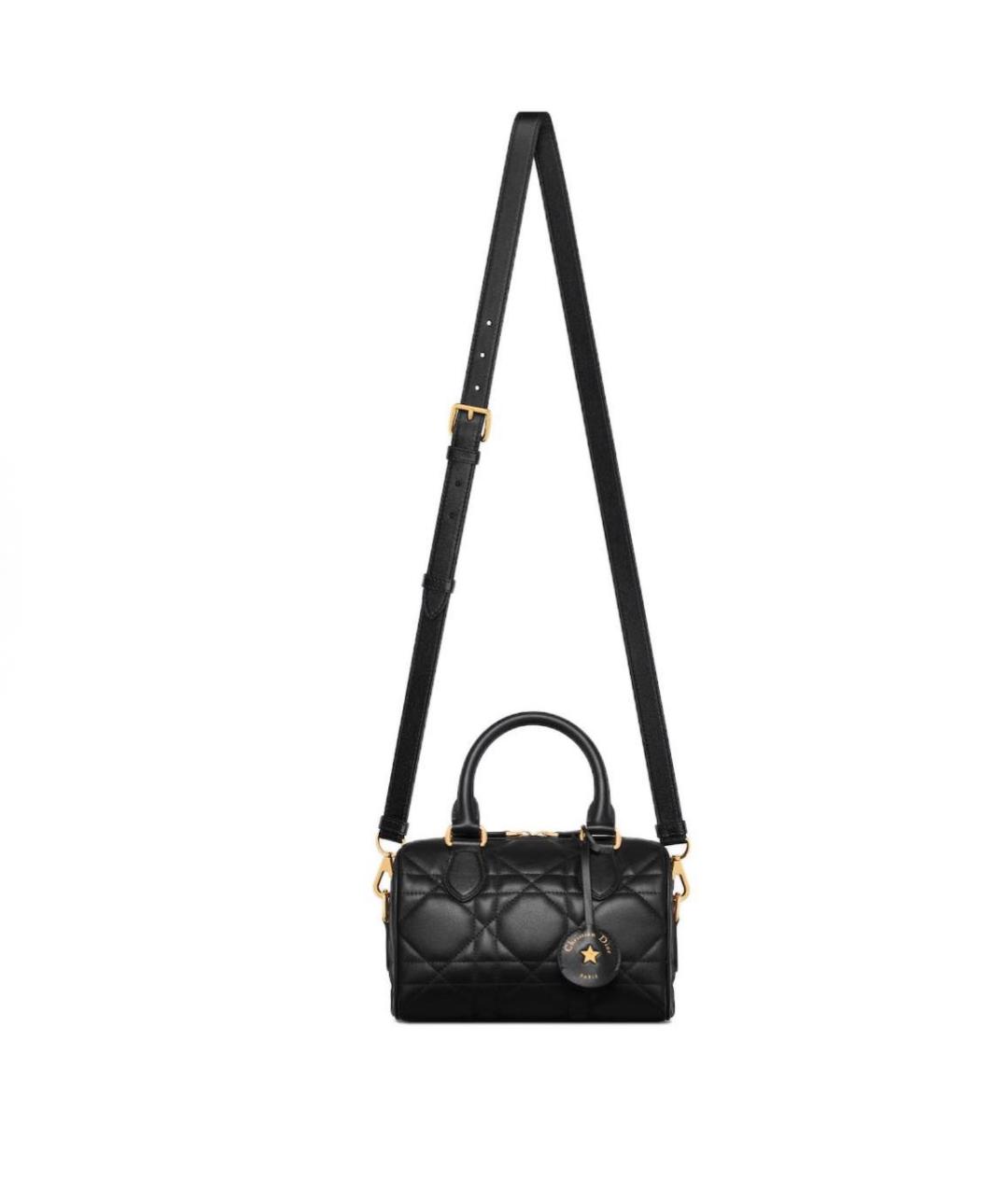 CHRISTIAN DIOR Черная кожаная сумка с короткими ручками, фото 2