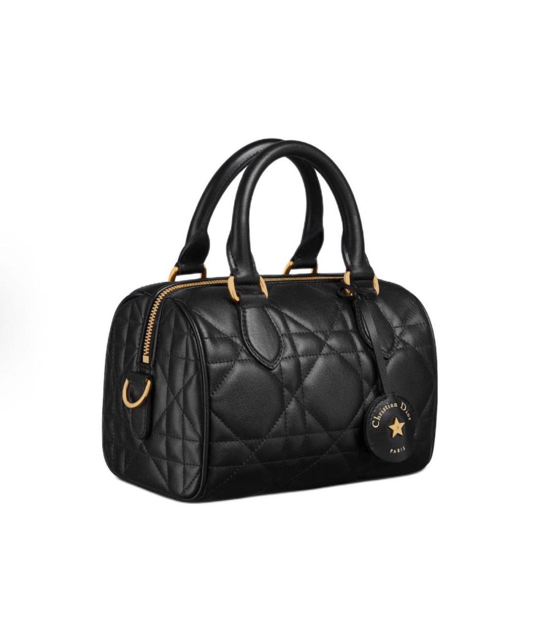 CHRISTIAN DIOR Черная кожаная сумка с короткими ручками, фото 3